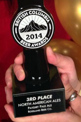 Rossland Beer Company Paydirt Pale Ale 2014 3rd place winner